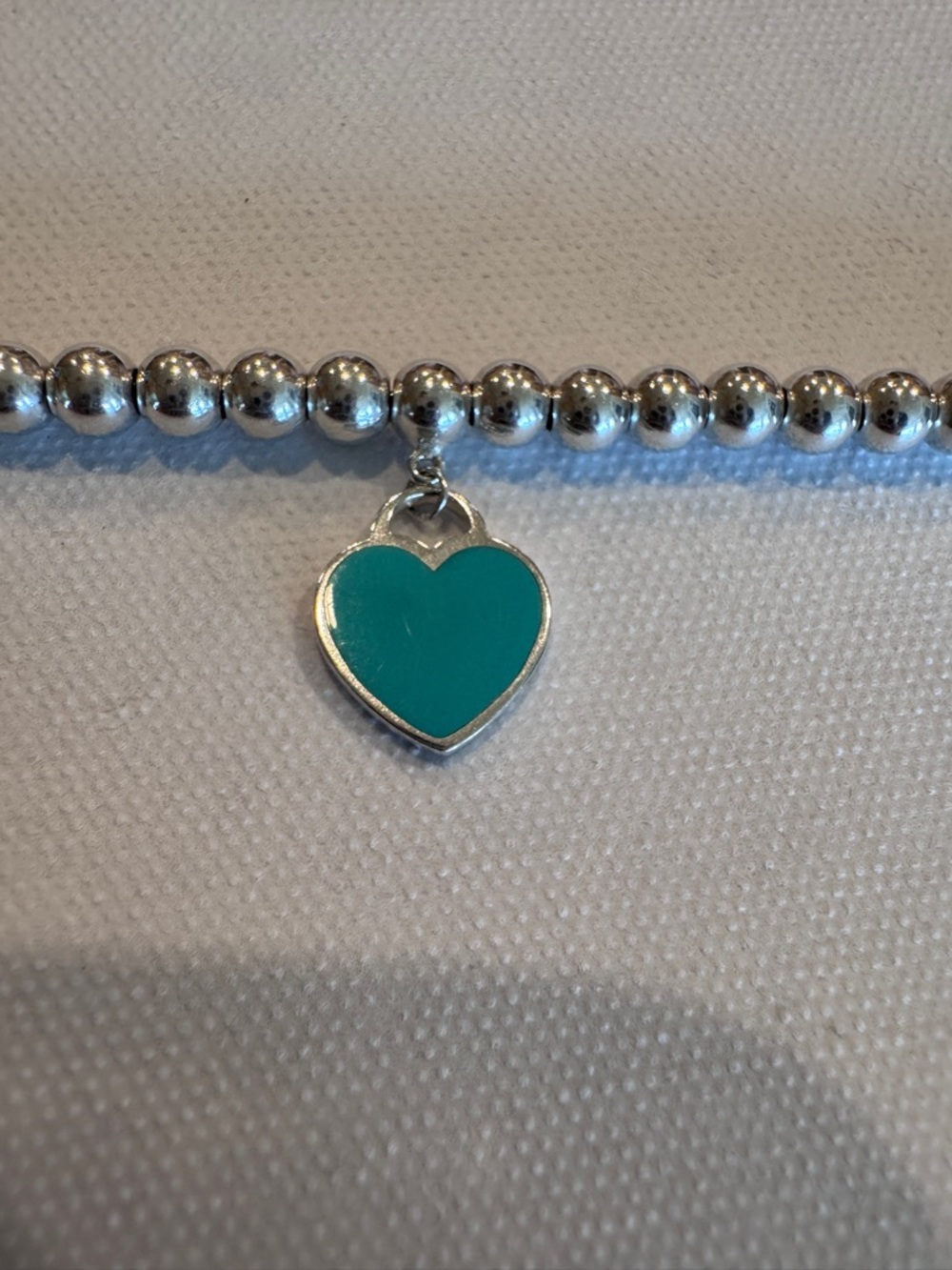 Return to Tiffany-Tiffany Blue Heart Tag Bead Bracelet, Silver 4mm - Picture 6 of 9
